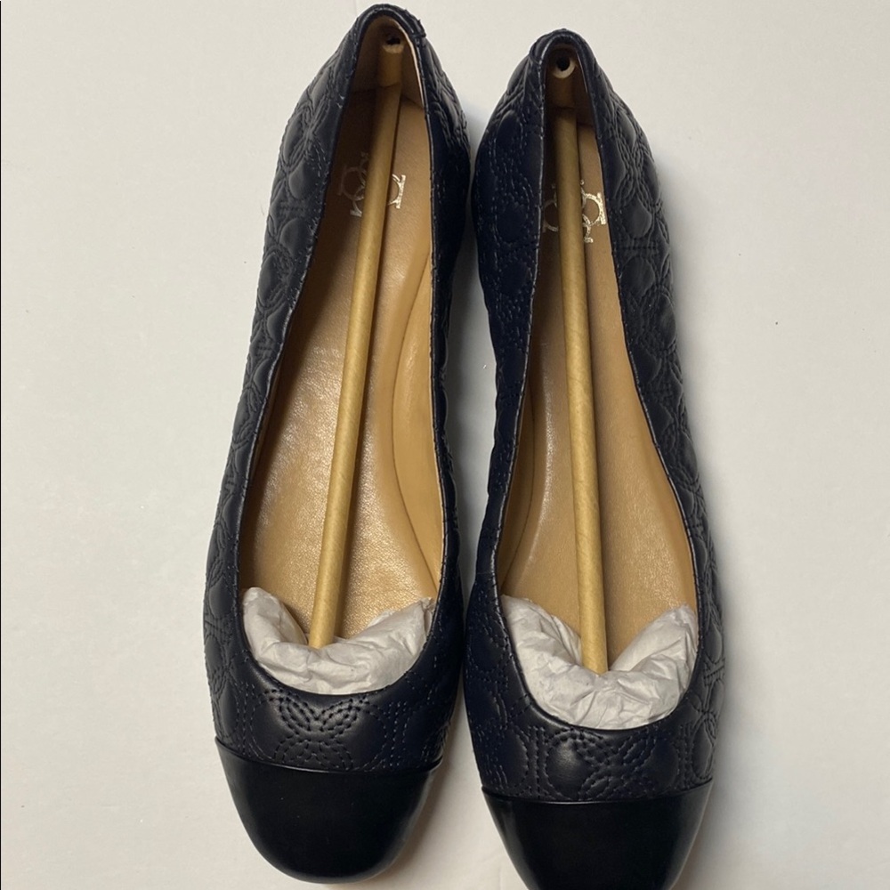 Ann Taylor Navy Quilted Flats